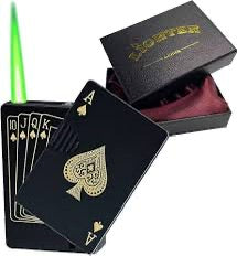 Poker Card Metal Lighter – Stylish Windproof Rechargeable Cigarette Lighter