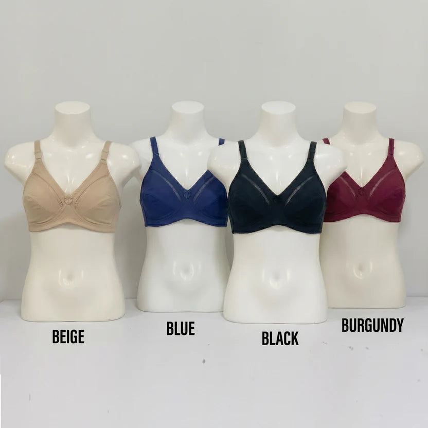 Pack of 4 Women’s Cotton Comfort Bras – Non Padded, Soft & Comfortable